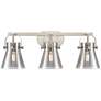 Pilaster II Cone 26.5" Wide 3 Light Satin Nickel Bath Light w/ Smoke S