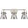 Pilaster II Cone 26.5" Wide 3 Light Satin Nickel Bath Light w/ Smoke S