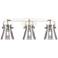 Pilaster II Cone 26.5"W 3 Light Polished Nickel Bath Light w/ Smoke Sh