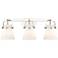 Pilaster II Cone 26.5"W 3 Light Polished Nickel Bath Light w/ White Sh