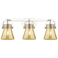 Pilaster II Cone 26.5"W 3 Light Nickel Bath Light w/ Mercury Shade