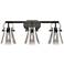 Pilaster II Cone 27" Wide Black 3-Light Bath Light w/ Smoke