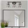 1_Pilaster II Cone 27" Wide Black 3-Light Bath Light w/ Smoke
