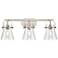 Pilaster II Cone 27" Wide Satin Nickel 3-Light Bath Light