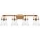 Pilaster II Cone 36.5" Wide 4 Light Brushed Brass Bath Light w/ Seedy