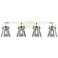 Pilaster II Cone 36.5"W 4 Light Polished Nickel Bath Light w/ Smoke Sh