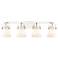 Pilaster II Cone 36.5"W 4 Light Polished Nickel Bath Light w/ White Sh