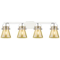 Pilaster II Cone 36.5"W 4 Light Chrome Bath Light w/ Mercury Shade