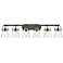 Pilaster II Cone 45.5" Wide 6 Light Matte Black Bath Light With Seedy