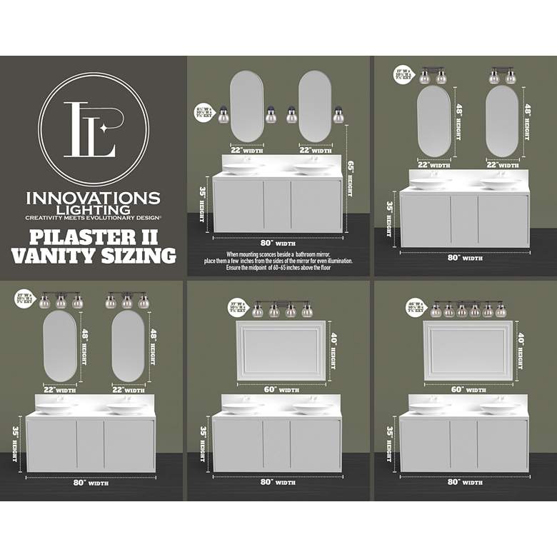 Image 3 Pilaster II Cone 46"W Black Clear Glass 6-Light Bath Light more views