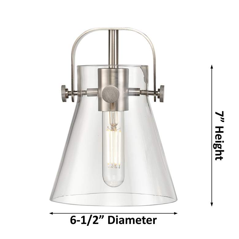 Image 4 Pilaster II Cone 46"W Black Clear Glass 6-Light Bath Light more views