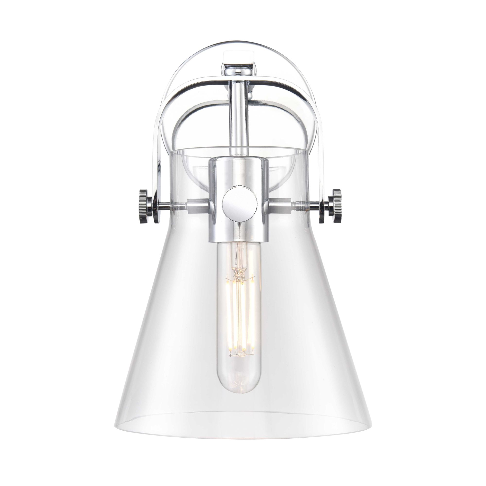 Image 2 Pilaster II Cone 9.75" High Polished Chrome Sconce With Clear Shade more views