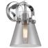 Pilaster II Cone 9.75" High Polished Chrome Sconce With Smoke Shade