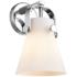 Pilaster II Cone 9.75" High Polished Chrome Sconce With White Shade