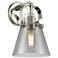 Pilaster II Cone 9.75" High Polished Nickel Sconce With Plated Smoke S
