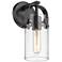 Pilaster II Cylinder 10.5" High Matte Black Sconce With Clear Shade