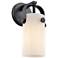 Pilaster II Cylinder 10.5" High Matte Black Sconce With Matte White Sh