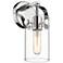 Pilaster II Cylinder 10.5" High Polished Chrome Sconce With Clear Shad
