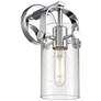 Pilaster II Cylinder 10.5" High Polished Chrome Sconce With Seedy Shad
