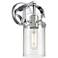 Pilaster II Cylinder 10.5" High Polished Chrome Sconce With Seedy Shad