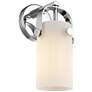Pilaster II Cylinder 10.5" High Polished Chrome Sconce With White Shad