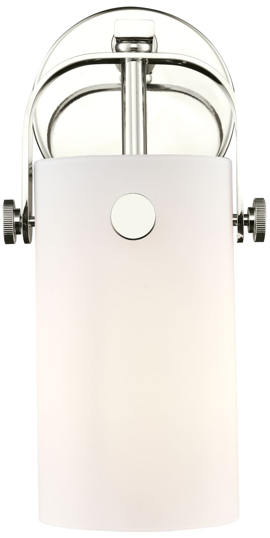 Image 3 Pilaster II Cylinder 10.5" High Polished Nickel Sconce w/ Matte White  more views