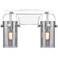 Pilaster II Cylinder 15" Wide 2 Light Chrome Bath Light With Smoke Sha