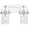 Pilaster II Cylinder 15" Wide 2 Light Chrome Bath Light With Swirl Sha