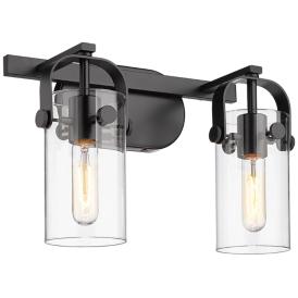 Pilaster II Cylinder 15" Wide 2 Light Matte Black Bath Light w/ Clear Pilaster II Cylinder 15" Wide 2 Light Matte Black Bath Light w/ Clear