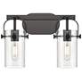 Pilaster II Cylinder 15" Wide 2 Light Matte Black Bath Light w/ Seedy