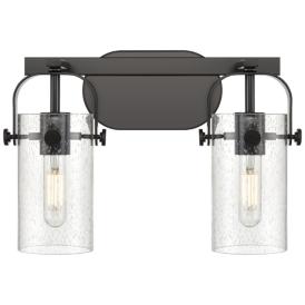 Pilaster II Cylinder 15" Wide 2 Light Matte Black Bath Light w/ Seedy Pilaster II Cylinder 15" Wide 2 Light Matte Black Bath Light w/ Seedy