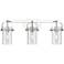 Pilaster II Cylinder 25" Wide 3 Light Chrome Bath Light With Seedy Sha