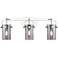 Pilaster II Cylinder 25" Wide 3 Light Chrome Bath Light With Smoke Sha