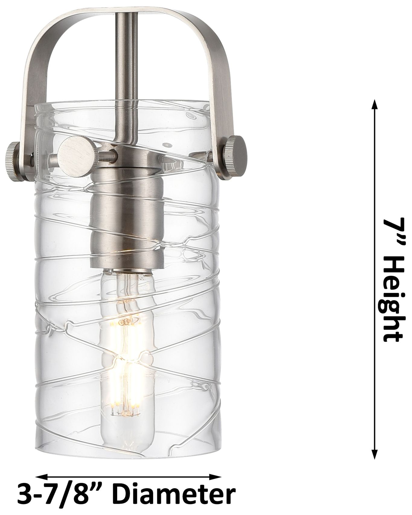 Image 3 Pilaster II Cylinder 25" Wide 3 Light Chrome Bath Light With Swirl Sha more views