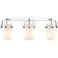 Pilaster II Cylinder 25" Wide 3 Light Chrome Bath Light With White Sha