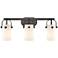 Pilaster II Cylinder 25" Wide 3 Light Matte Black Bath Light w/ White