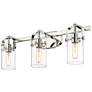 Pilaster II Cylinder 25"W 3 Light Polished Nickel Bath Light w/ Clear