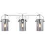 Pilaster II Cylinder 25"W 3 Light Polished Nickel Bath Light w/ Smoke