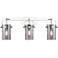 Pilaster II Cylinder 25"W 3 Light Polished Nickel Bath Light w/ Smoke