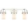 1_Pilaster II Cylinder 25"W 3 Light Polished Nickel Bath Light w/ White