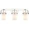 Pilaster II Cylinder 25"W 3 Light Polished Nickel Bath Light w/ White