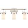 Pilaster II Cylinder 25"W 3 Light Satin Nickel Bath Light w/ White Sha