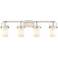 Pilaster II Cylinder 35" W 4 Light Satin Nickel Bath Light w/ White Sh