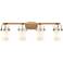 Pilaster II Cylinder 35"W 4 Light Brushed Brass Bath Light w/ White Sh