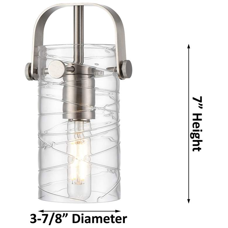 Image 3 Pilaster II Cylinder 35"W 4 Light Polished Nickel Bath Light w/ Clear  more views