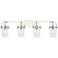 Pilaster II Cylinder 35"W 4 Light Polished Nickel Bath Light w/ Seedy