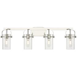 Pilaster II Cylinder 35"W 4 Light Polished Nickel Bath Light w/ Seedy
