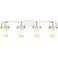 Pilaster II Cylinder 35"W 4 Light Polished Nickel Bath Light w/ White