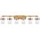 Pilaster II Cylinder 43.9"W 6 Light Brushed Brass Bath Light w/ Clear