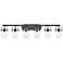 Pilaster II Cylinder 44" Wide 6 Light Matte Black Bath Light w/ Seedy